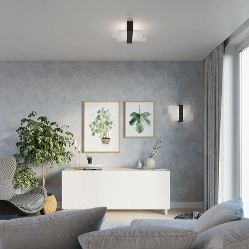 Plafon sufitowy Feniks 2 nowoczesny drewniany brązowy do salonu i kuchni 43 cm