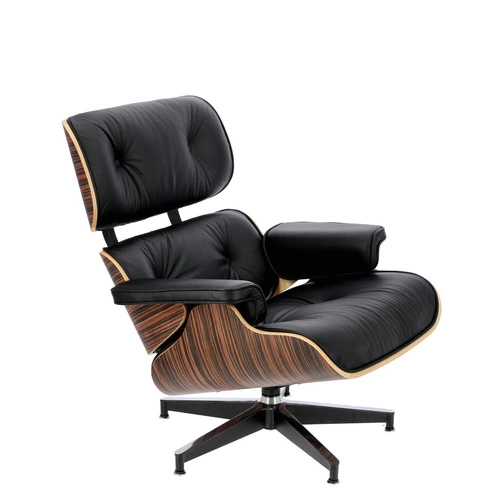 Fotel do salonu Vip D2.DESIGN czarny skórzany nowoczesny obrotowy glamour z podłokietnikami