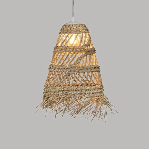 Lampa wisząca Rahys boho ze słomy naturalna do salonu i jadalni Atmosphera 48 cm