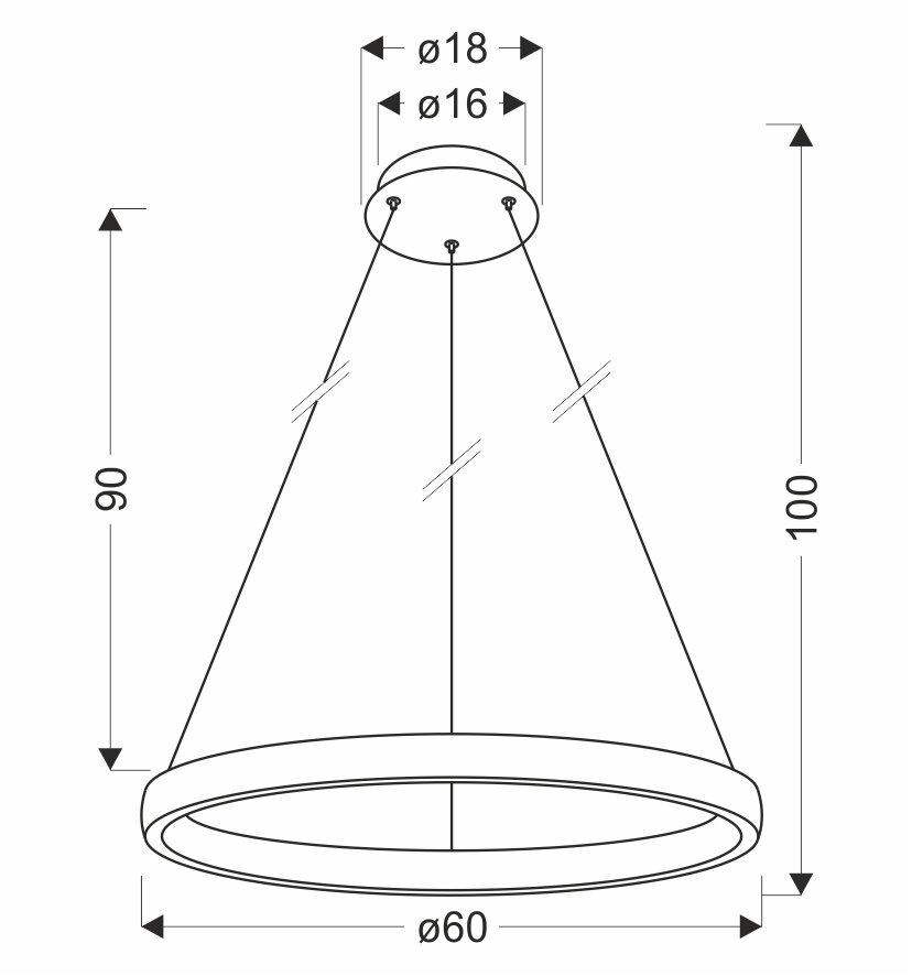 Lampa wisząca Hashim 60cm złoty 34W LED kryształki bezbarwne