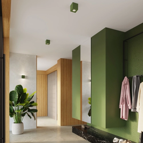 Plafon kwadratowy QUAD beton zielona oliwka industrialny do kuchni i salonu 10 cm