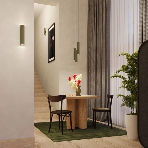 Kinkiet ścienny Lagos 2 loftowy zielony oliwkowy stalowy do salonu i sypialni SOLLUX LIGHTING