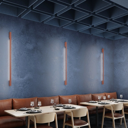 Nowoczesny kinkiet ścienny LED LAHTI 50 czerwony aluminiowy do salonu i sypialni Thoro