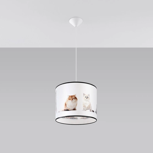 Lampa wisząca KITTY 30 nowoczesna wielokolorowa do pokoju dziecka z motywem kotów