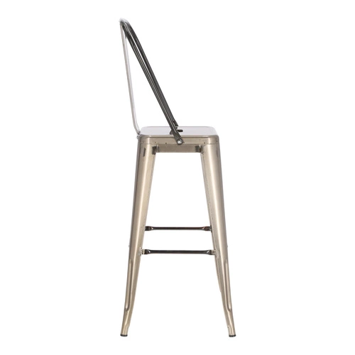 Hoker Paris Back 75cm metaliczny insp. Tolix OUTLET