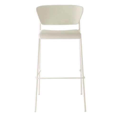 Hoker Lisa 75 cm biały nowoczesny z oparciem do kuchni i wyspy sztaplowany SCAB Design