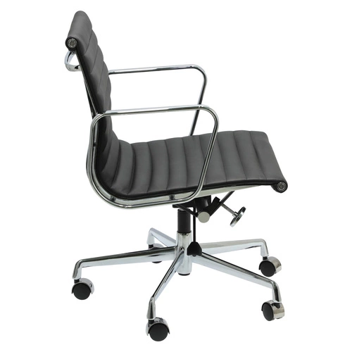 Fotel biurowy ergonomiczny CH1171 PREMIUM skórzany obrotowy czarny inspirowany EA117