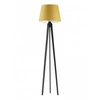 Lampa podłogowa do salonu Curacao nowoczesna drewniana z abażurem musztardowym Lysne 158 cm