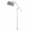 Lampa stojąca do salonu LIBERIA szara nowoczesna z regulacją wysokości z abażurem glamour