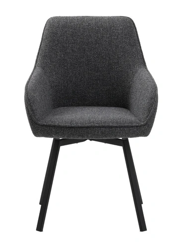 Krzesło do jadalni Alma tapicerowane boucle z podłokietnikami szare