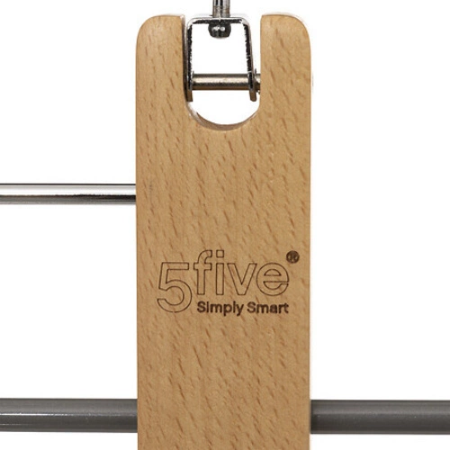 5five Simply Smart wieszak drewniany na 5 par spodni do szafy garderoby