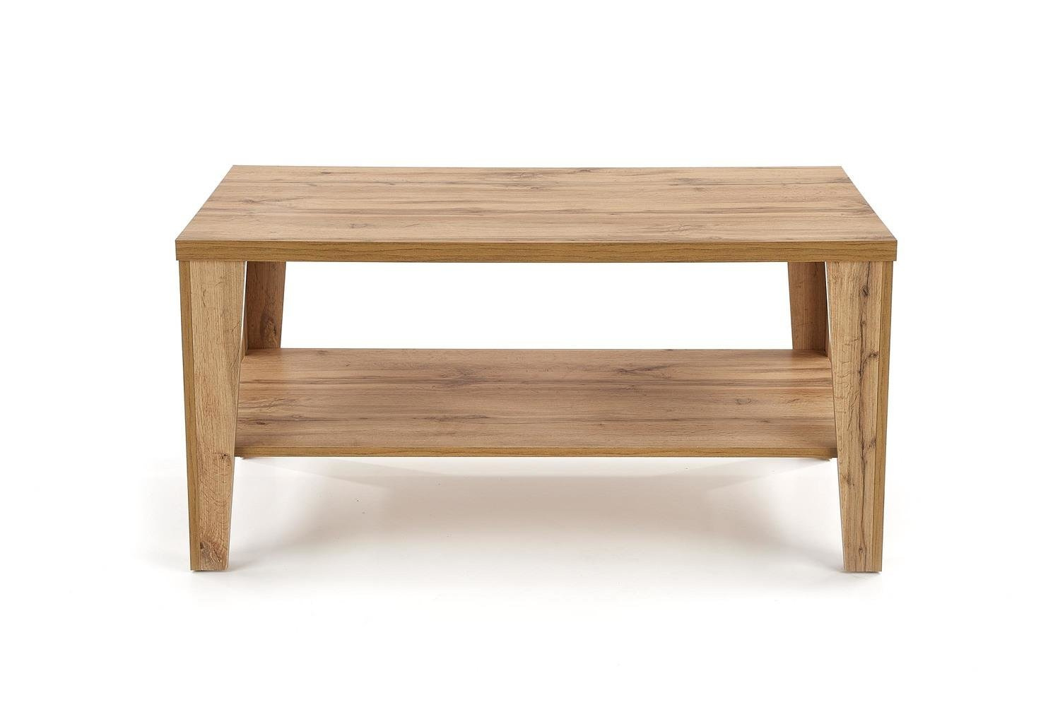 Stolik kawowy Deya prostokątny dębowy z półką nowoczesny do salonu Intesi 110x65 cm