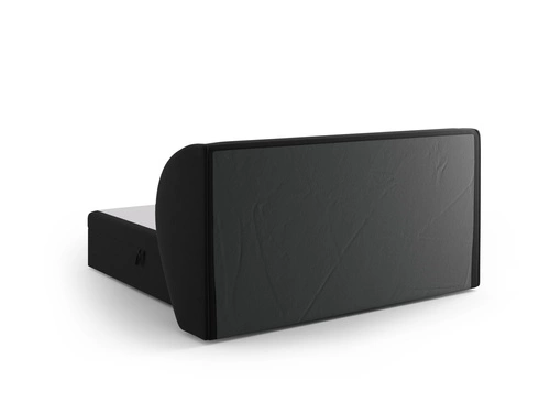 Łóżko tapicerowane Miley 180x200 czarne welurowe z pojemnikiem do sypialni glamour