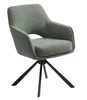 Krzesło obrotowe Cowley do jadalni tapicerowane zielone z podłokietnikami