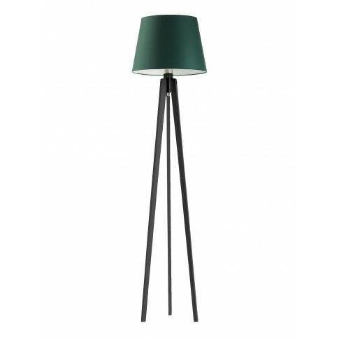 Lampa podłogowa CURACAO abażur zieleń butelkowy stelaż hebanowy