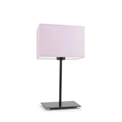 Lampka AMALFI abażur jasny różowy stelaż czarny