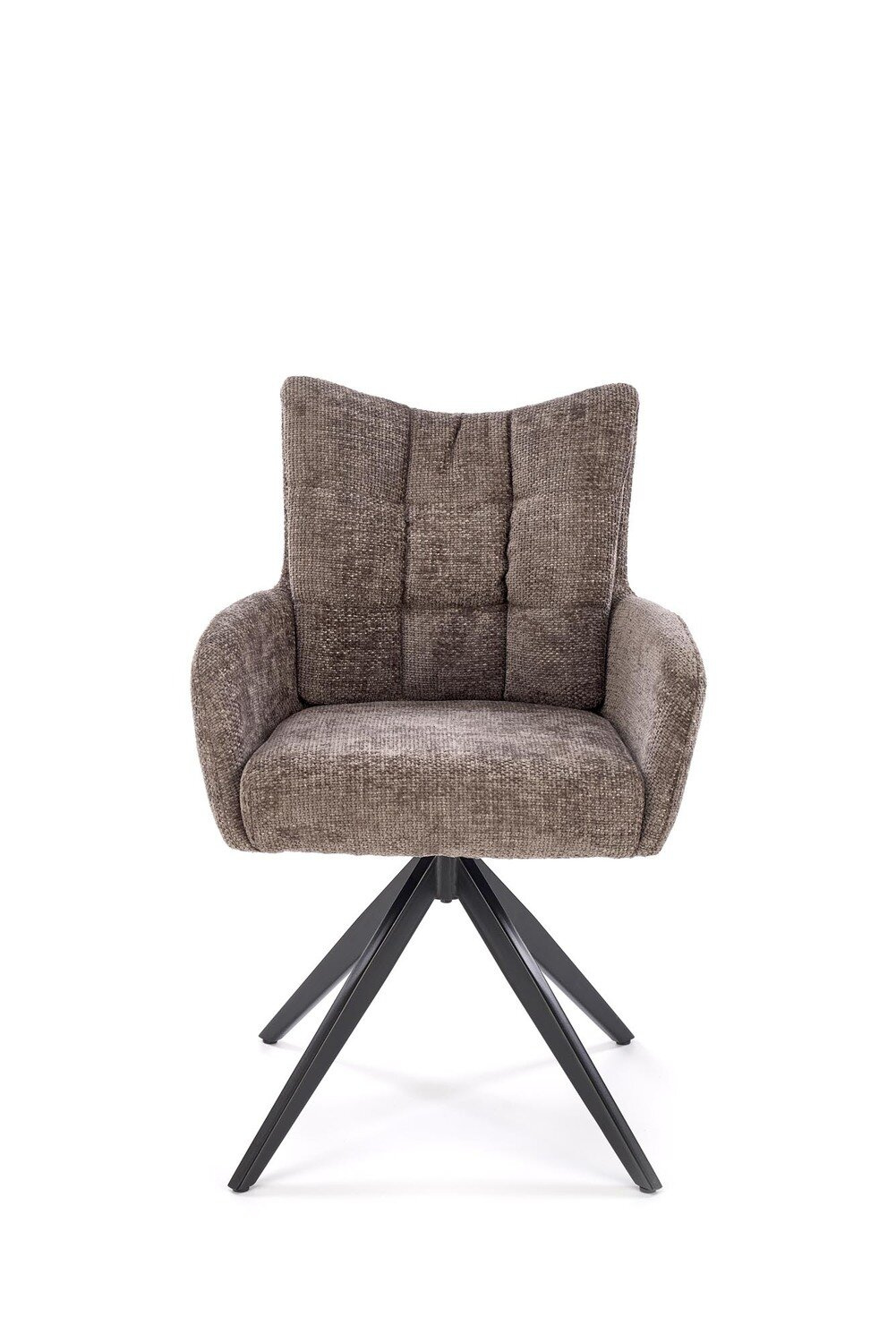 Krzesło obrotowe Dahlia Intesi szare tapicerowane nowoczesne do biura i jadalni z podłokietnikami