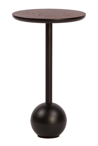 Stolik kawowy Boll okrągły 30 cm orzech amerykański loftowy drewniany do salonu NORDIFRA