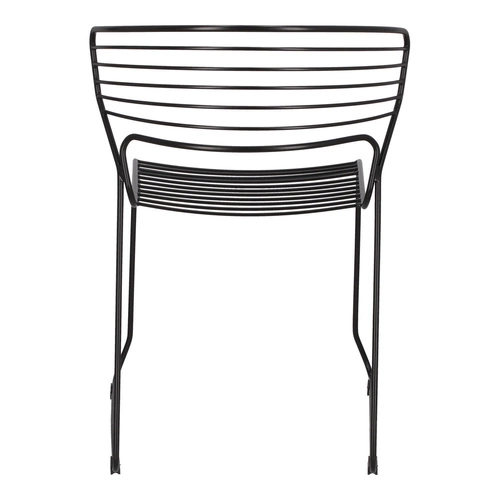 Krzesło Hilly czarne metalowe do jadalni i kuchni nowoczesne na płozach Intesi