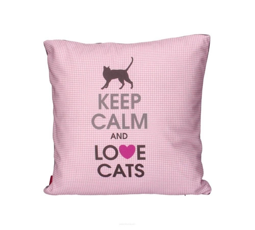 Poduszka dekoracyjna LOVE CATS antyalergiczna do salonu i sypialni 40x40 cm
