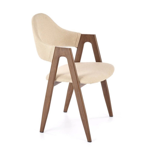 Krzesło tapicerowane Island beżowe z podłokietnikami do jadalni nowoczesne skandynawskie Intesi