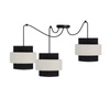 Lampa wisząca Benta p czarny 3x40W E27  abażur czarny+kremowy