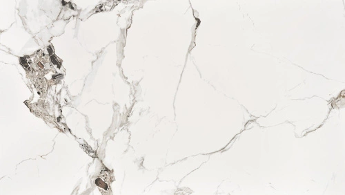 Stół do jadalni Nicolalla 120 cm biały marmur nowoczesny prostokątny na czarnych nogach Intesi