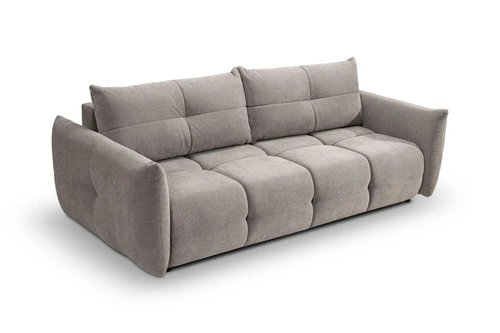 Sofa rozkładana Bode 3 osobowa z funkcją spania i pojemnikiem szara jasna do salonu