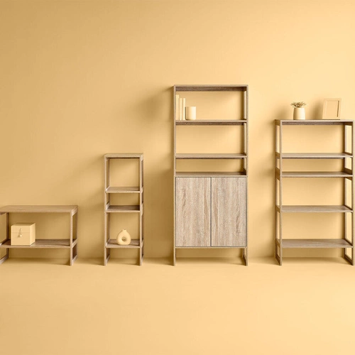 Półka stojąca na książki bambusowa M 5five Simply Smart nowoczesna do salonu i sypialni