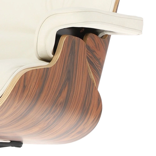Fotel wypoczynkowy Vip skórzany biały obrotowy nowoczesny do salonu inspirowany Lounge Chair