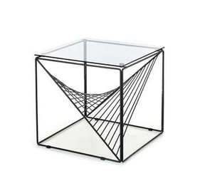 Stolik kawowy Topaz nowoczesny kwadratowy szklany czarny 50x50 cm do salonu Intesi