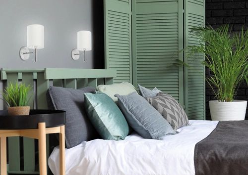 Kinkiet ścienny Yan chrom nowoczesny z abażurem do salonu i sypialni CANDELLUX LIGHTING