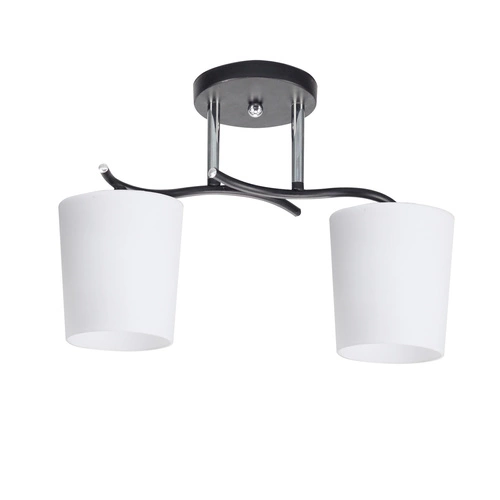 Lampa sufitowa Esnyr chromowy+czarny  2x40 E27 klosz biały