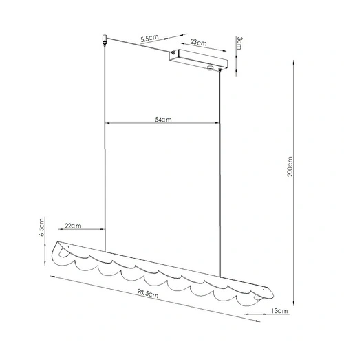Lampa wisząca BISCUIT 100 czarna LED 4000K nad stół do salonu