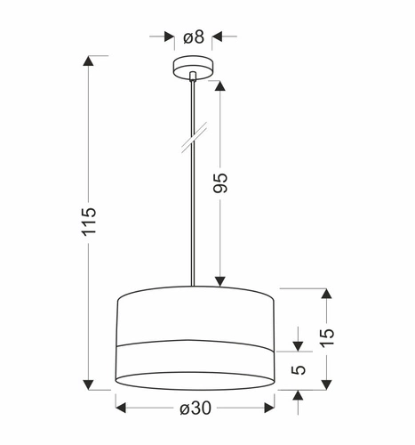 Lampa wisząca Porto biały 1x60W E27  abażur biały+orzechowy