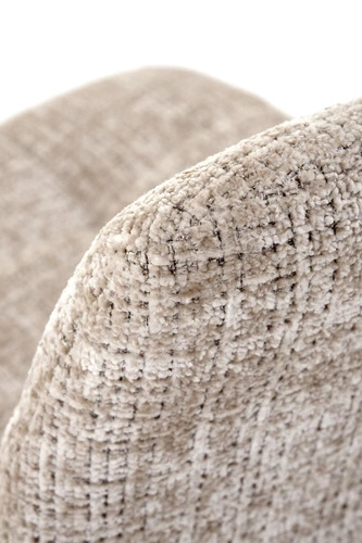 Krzesło tapicerowane Pilew beżowe do jadalni nowoczesne z oparciem na czarnych nogach Intesi