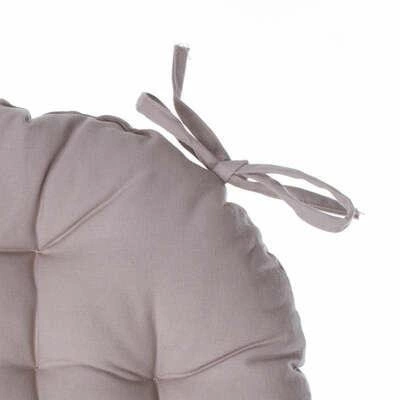 Poduszka na krzesło okrągła 38 cm bawełniana beżowa Atmosphera do jadalni