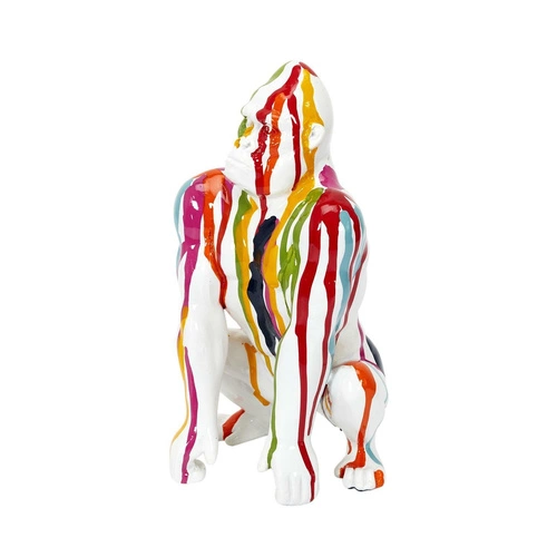 Figurka dekoracyjna goryl Intesi nowoczesna kolorowa na komodę do salonu 24 cm