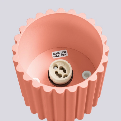 Plafon sufitowy AURA 1 różowy minimalistyczny okrągły do salonu i kuchni aluminium