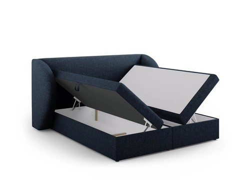 Łóżko tapicerowane Miley niebieskie 140x200 z pojemnikiem nowoczesne do sypialni