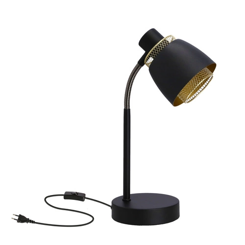 Lampa stołowa Aleksandria czarny 1x40W  E14 klosz czarny+złoty