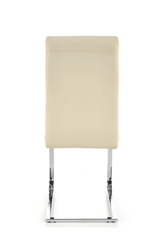 Krzesło tapicerowane Yvone kremowe ekoskóra na chromowanych płozach do jadalni i salonu Intesi