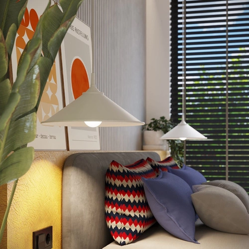 Lampa wisząca ZUMA biała nowoczesna stalowa do salonu, kuchni i nad stół 30 cm