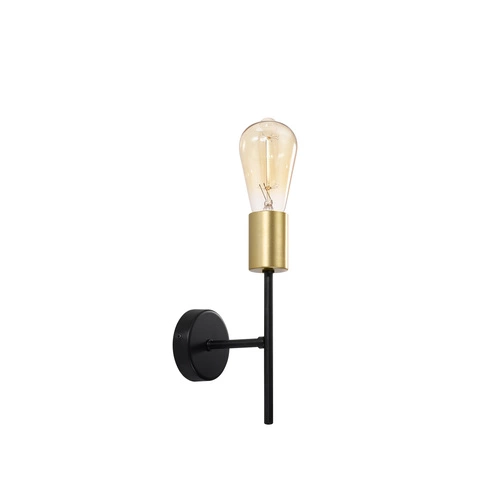 Kinkiet ścienny Crespilo czarny złoty nowoczesny metalowy LED do sypialni i salonu
