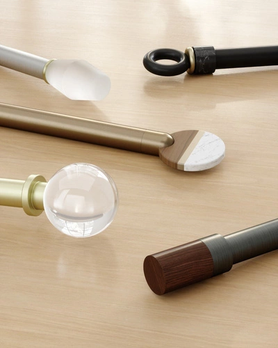 Karnisz pojedynczy Umbra Blok czarny matowy regulowany 91-183 cm nowoczesny do salonu