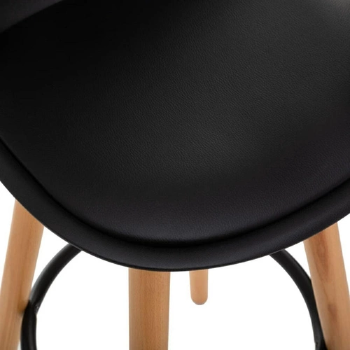 Hoker Maxon czarny z oparciem skandynawski do kuchni 71,5 cm Atmosphera