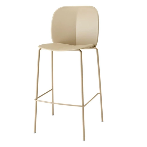 Hoker z oparciem Mentha czarny 75 cm nowoczesny do kuchni i wyspy, metalowy, sztaplowany