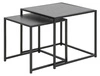 Zestaw stolików kawowych Seaford czarny kwadratowy nowoczesny do salonu drewno metal