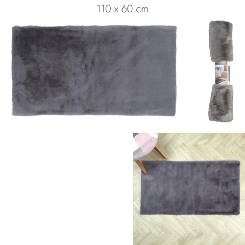 Dywan Cocoonin szary 110x60 cm miękki pluszowy dywan do salonu i sypialni nowoczesny glamour