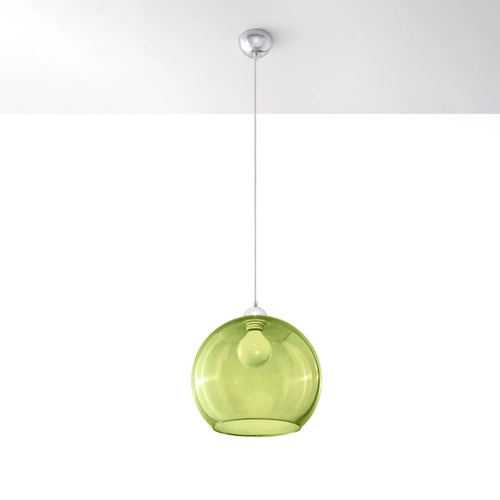 Lampa wisząca kula szklana Ball zielona nowoczesna do salonu, kuchni i jadalni